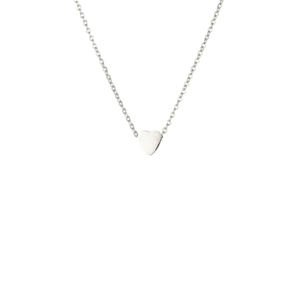 Collier Coeur Lova Acier inoxydable Argent Jardin des Bijoux