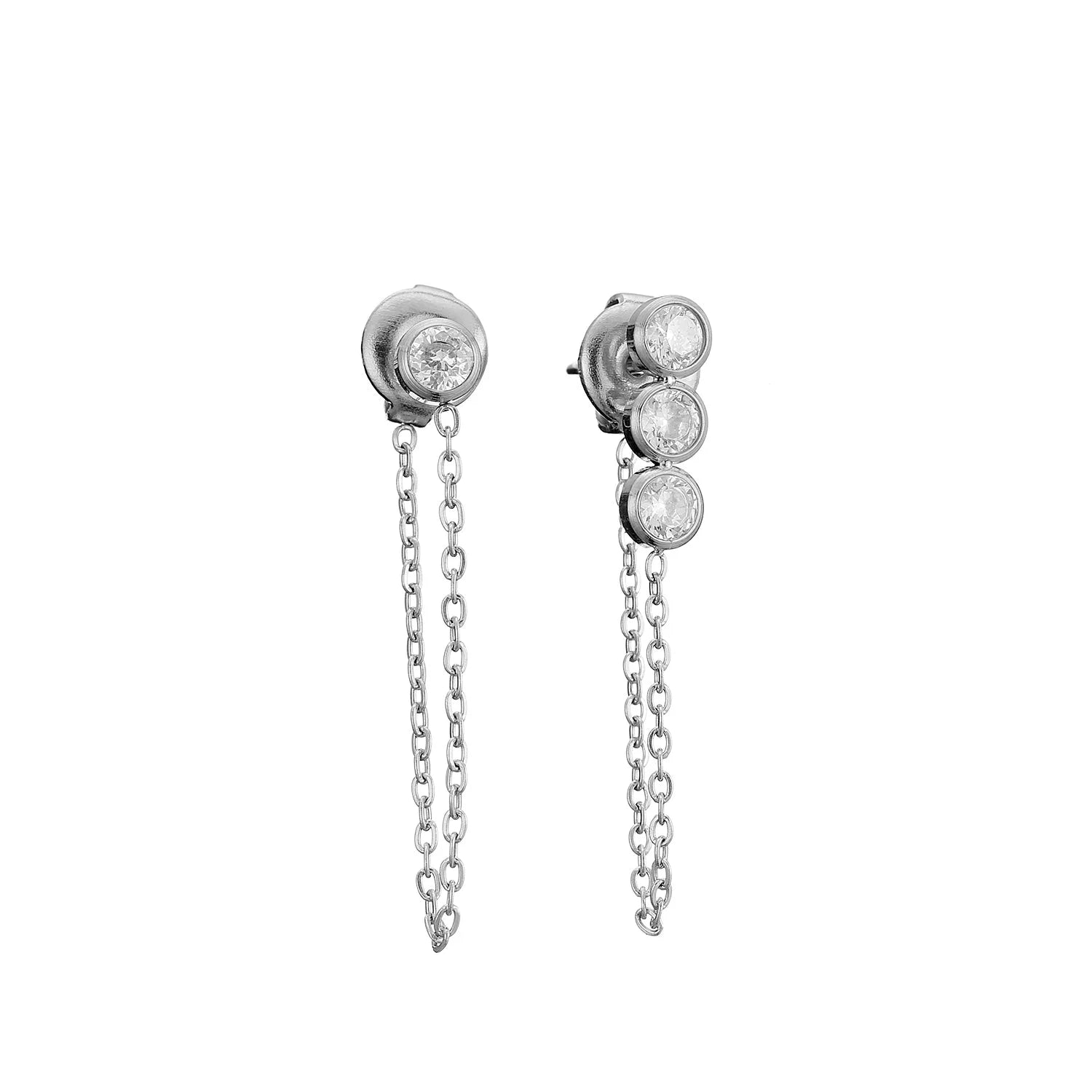 Boucles d’oreilles Dalia Acier inoxydable Argent Jardin des Bijoux