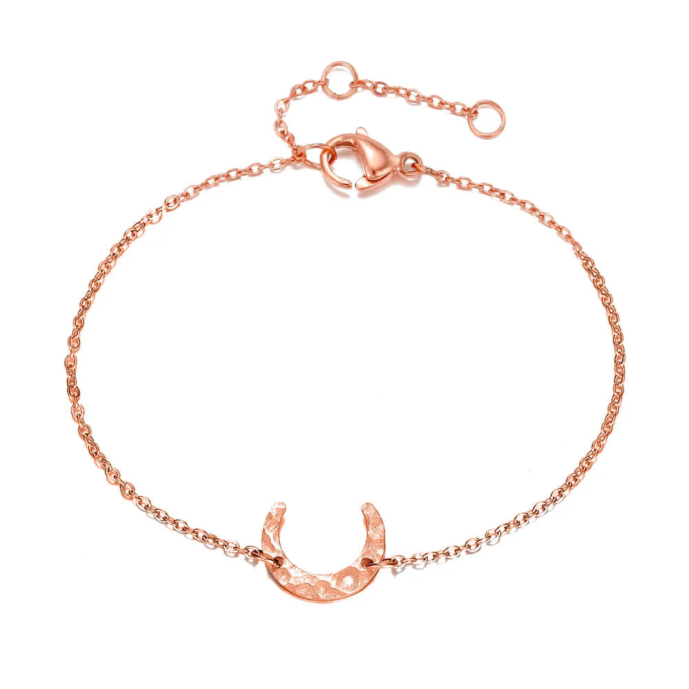 Bracelet Lune Acier inoxydable Or Rose Jardin des Bijoux