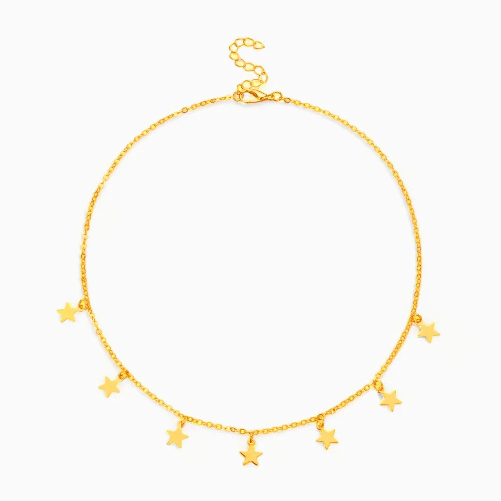 Collier Étoiles Stars Acier inoxydable Or Jardin des Bijoux