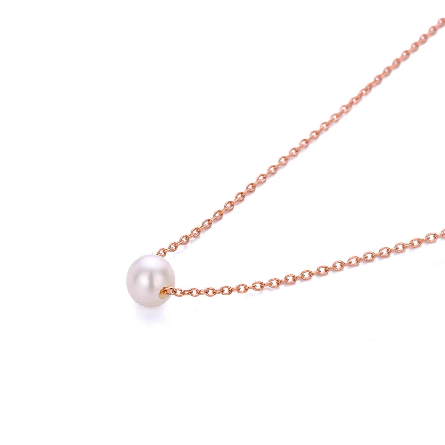 Collier Pearl Acier inoxydable Or Rose Jardin des Bijoux